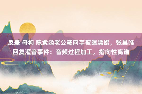 反差 母狗 陈紫函老公戴向宇被曝嫖娼，张昊唯回复灌音事件：音频过程加工，指向性离谱