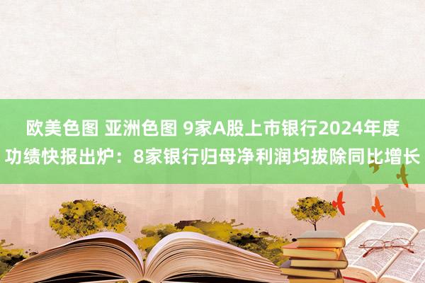 欧美色图 亚洲色图 9家A股上市银行2024年度功绩快报出炉